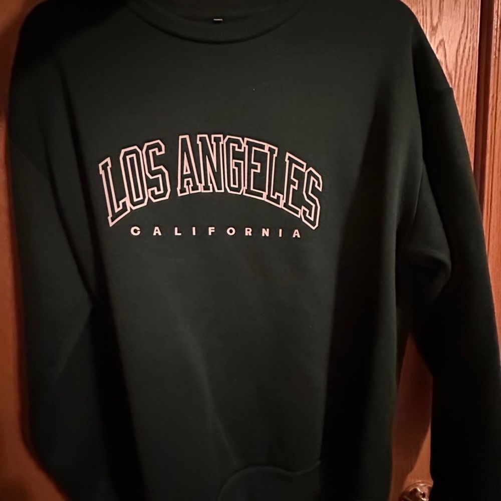 Navy green LA crewneck